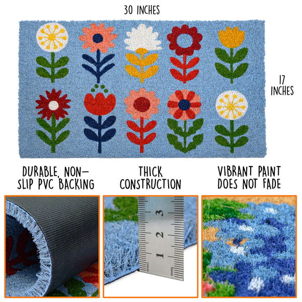 Floral Doormat 30x17 Inch
