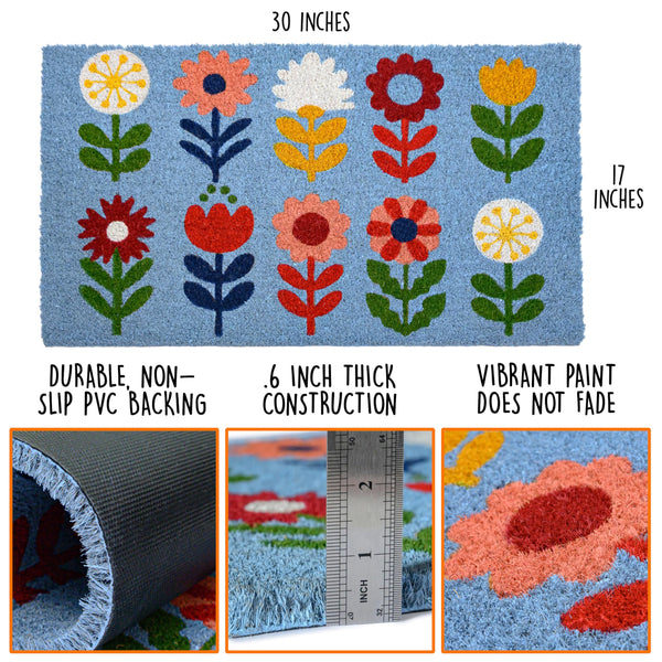 Floral Doormat 30x17 Inch