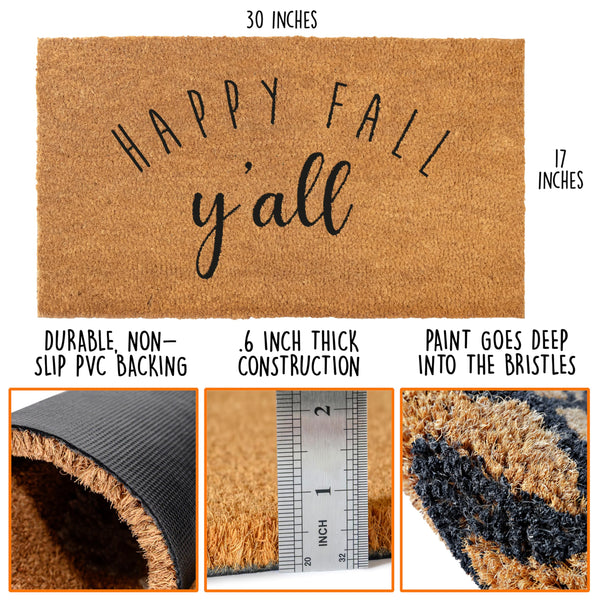 Coir Mat Happy Fall Y'all Doormat 30