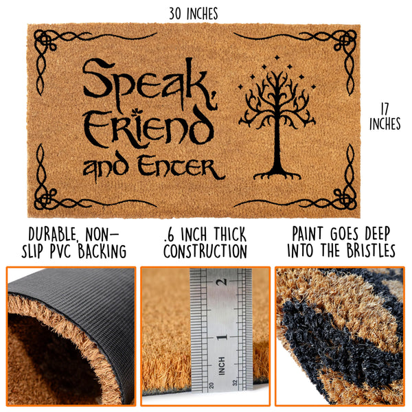 Speak Friend and Enter Doormat 30x17 Inch