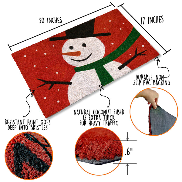 Snowman Doormat 30x17 Inch