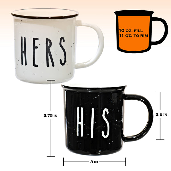 his hers couple ceramic mug campfire