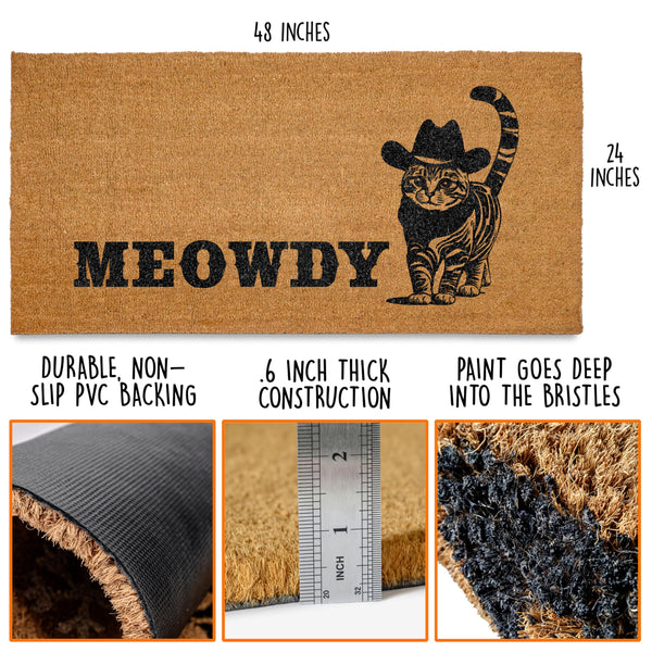 Meowdy Long Door Mat 48x24 Inch