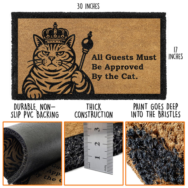 Black Cat Approved Doormat 30x17 Inch