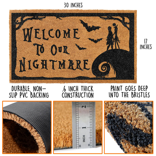 Nightmare Before Christmas Door Mat 30x17 Inch