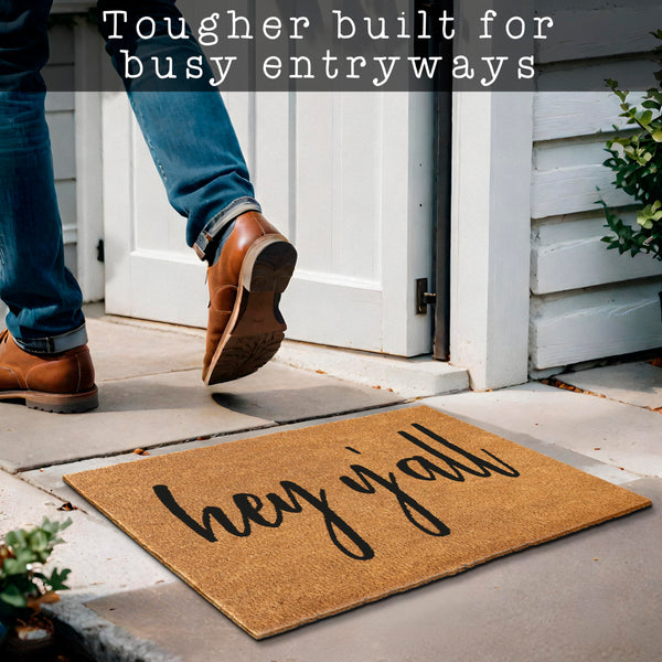 Hey Y'all Welcome Mat Outdoor 30x17 Inch