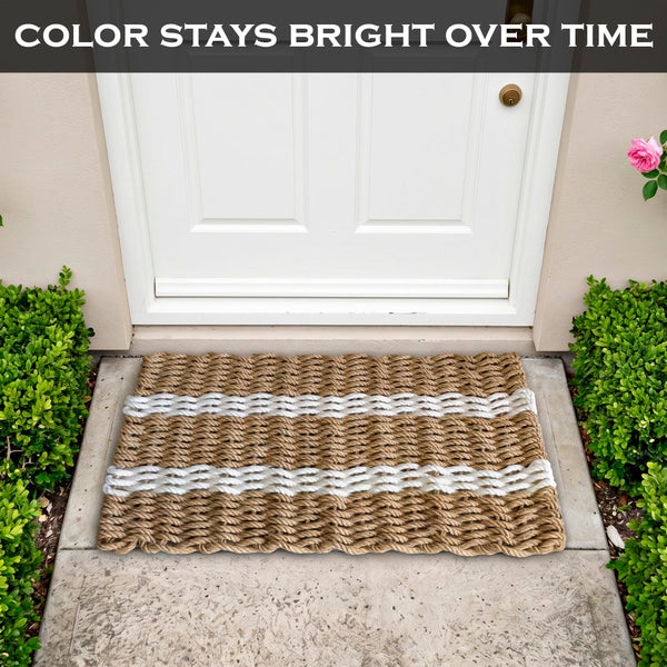 Lobster Rope Mat Shore Stripe 30x17 Inch