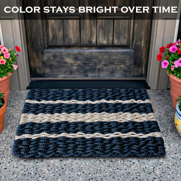 Lobster Rope Mat Coastal Stripe 30x17 Inch
