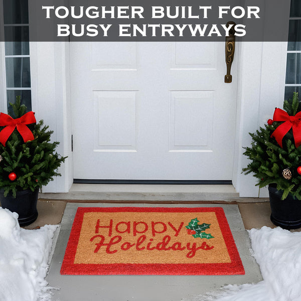 MAINEVENT Happy Holidays Door Mat Outdoor 30x17 Inch, Happy Holidays Doormat, Happy Holidays Outdoor Mat, Happy Holidays Welcome Mat, Holiday Mat