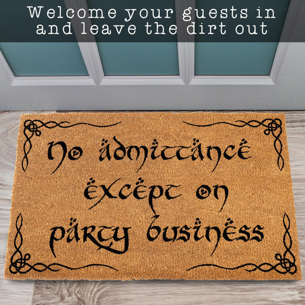 MAINEVENT No Admittance Except On Party Business Door Mat 30x17 Inch, Nerd Welcome Mat, Nerd Door Mat, Nerdy Welcome Mat