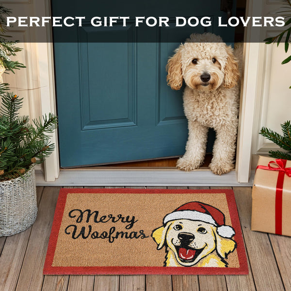 Merry Woofmas Dog Christmas Doormat 30x17 Inch