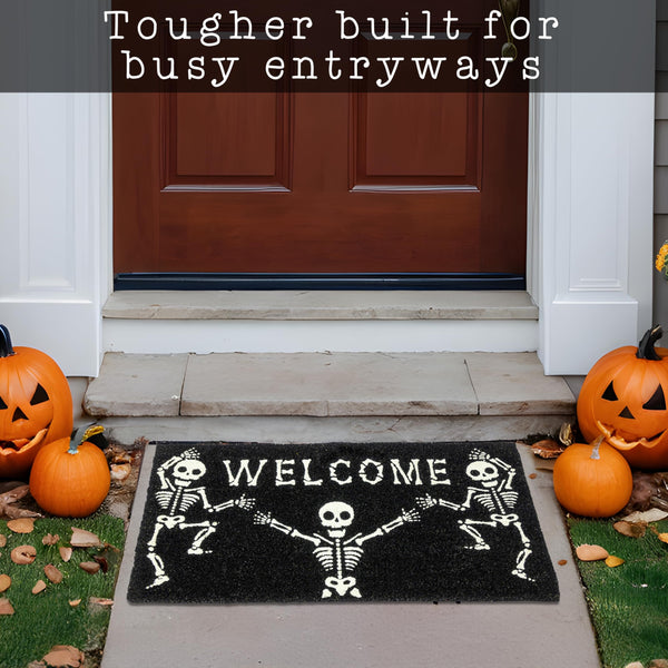 MAINEVENT Skeleton Door Mat 30x17 Inch, Skeleton Outdoor Mat, Halloween Door Mat Skeleton, Skeleton Doormat, Halloween Doormat, Halloween