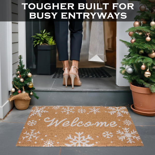 MAINEVENT Snowflake Doormat 30x17 Inch, Snowflake Door Mat, Snowflake Outdoor Mat, Snowflake Doormat Outdoor, Outdoor Snowflake Mat, Snowflake