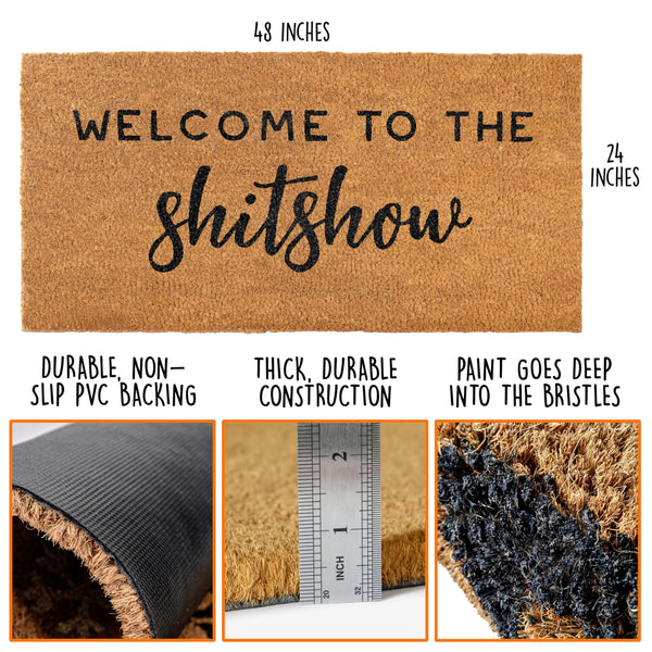 MAINEVENT Welcome to the Shitshow Door Mat Outdoor Welcome Mat for Front Door