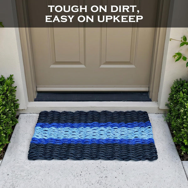 Lobster Rope Mat Atlantic Stripe 30x17 Inch