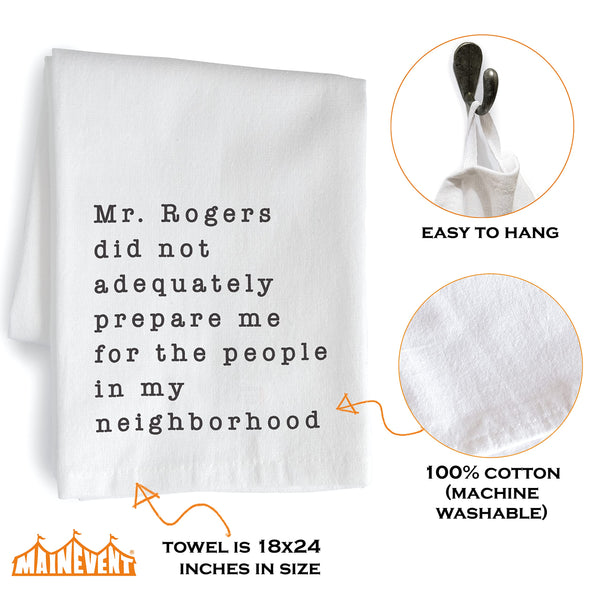 mr rogers funny cotton kitchen towel 