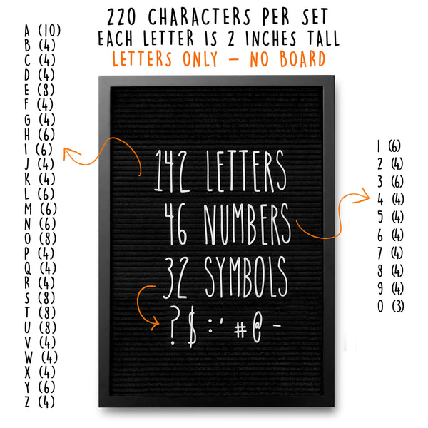 Letterboards Extra Letters, numbers, symbols. NO BOARD INCLUDED