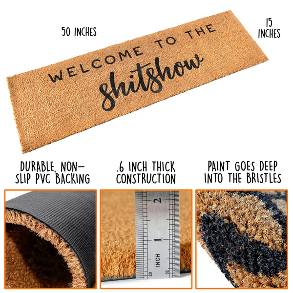 MAINEVENT Welcome to the Shitshow Door Mat Outdoor Welcome Mat for Front Door