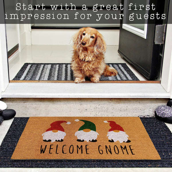 Welcome Gnome Merry Christmas Doormat 30x17 Inch