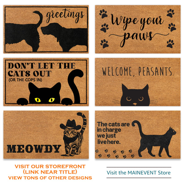 MAINEVENT The Cats Are in Charge Cat Coir Doormat 30x17 Inch, Cat-Lover Themed Doormats Coir