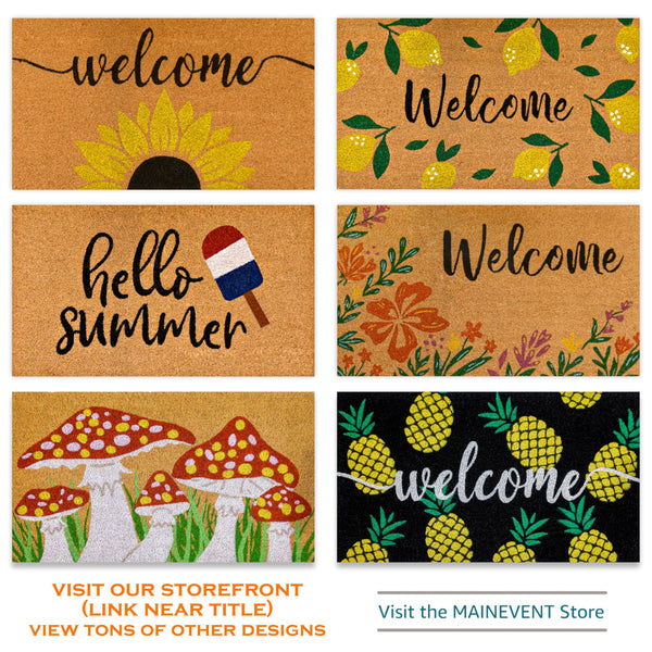 MAINEVENT Pineapple Doormat 30x17 Inch, Summer Coir Door Mat Rug, Tropical-themed Doormats