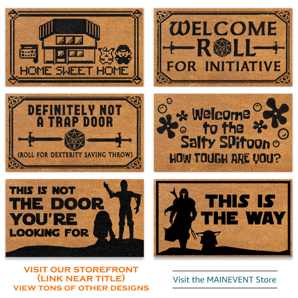 MAINEVENT Roll for Initiative Door Mat 30x17 Inch, Roll for Initiative Doormat, Dnd Doormat, Dnd Welcome Mat, Dungeons Doormat, Dnd Home