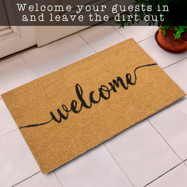 Outdoor Welcome Mat 30x17 Inch Script