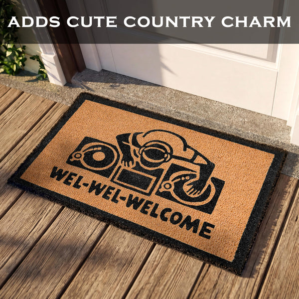 Wel-Wel-Welcome DJ Door Mat 30x17 Inch