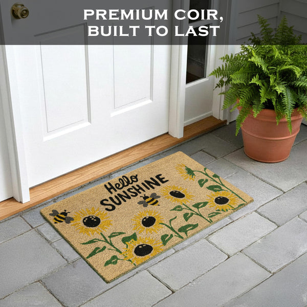 Hello Sunshine Sunflower Welcome Mat 30x17 Inch