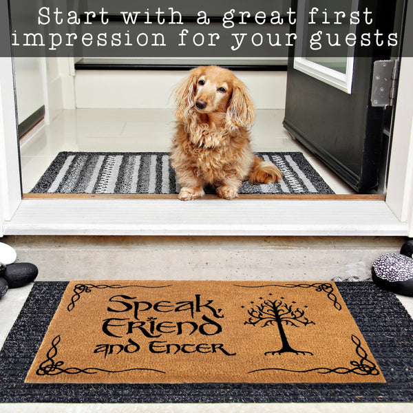 Speak Friend and Enter Doormat 30x17 Inch