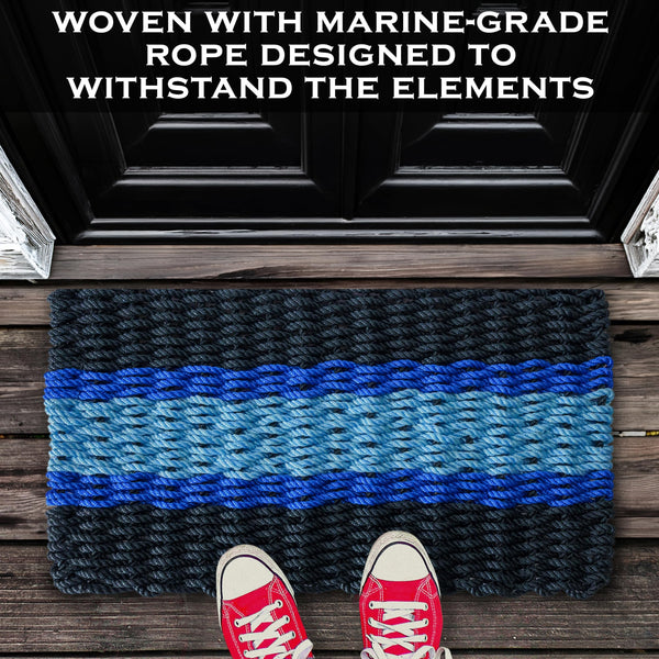 Lobster Rope Mat Atlantic Stripe 30x17 Inch