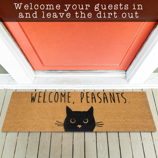 Welcome Peasants Cat Doormat 50x15 Inch