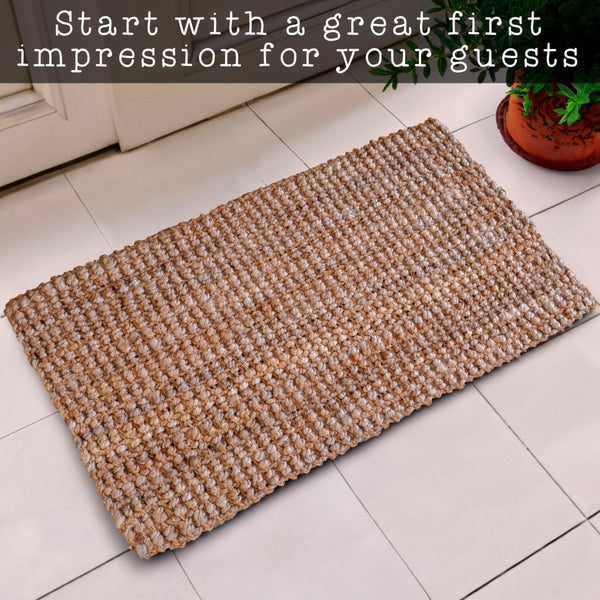 Jute Doormat 30x17 Inch, Braided Doormat, Jute Outdoor Mat, Natural Jute Rug, Jute Door Mat Outdoor, Small Jute Rug, Jute Mat, Door Mat Jute