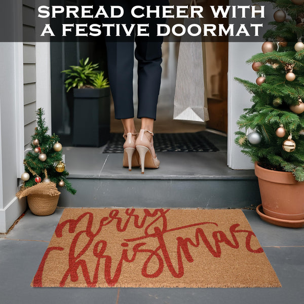 MAINEVENT Merry Christmas Door Mat 30x17 Inch, Merry Christmas Outdoor Mat, Merry Christmas Outdoor Rug, Merry Christmas Doormat, Merry Christmas Mat