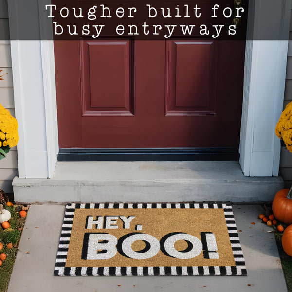 MAINEVENT Hey Boo Door Mat 30x17 Inch, Hey Boo Doormat Outdoor, Hey Boo Halloween Decor, Boo Mat, Halloween Doormat, Halloween Door Mat