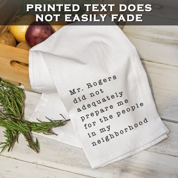 mr rogers funny cotton kitchen towel 