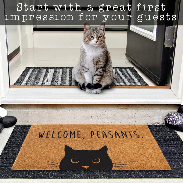 Welcome Peasants Door Mat Large 30x17 Inch