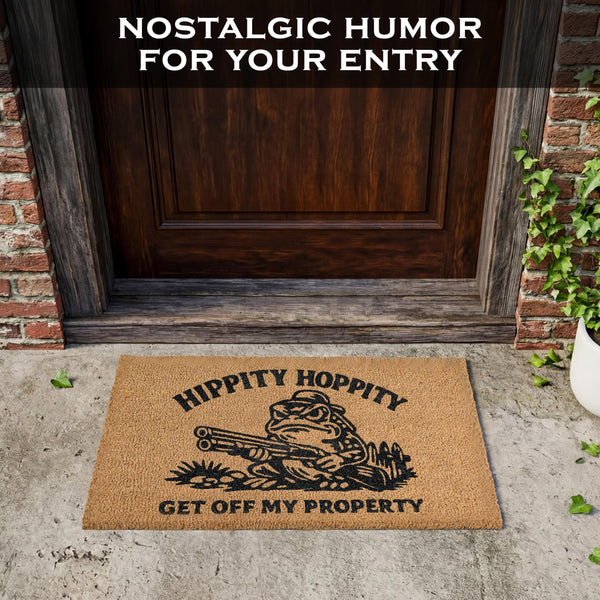 Hippity Hoppity Get Off My Property Door Mat 30x17 Inch
