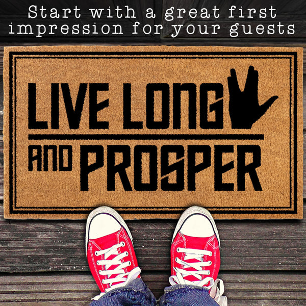 MAINEVENT Live Long and Prosper Door Mat 30x17 Inch Star Trek Decor, Star Trek Gift, Nerd Welcome Mat, Nerd Door Mats, Star Trek Door Mat