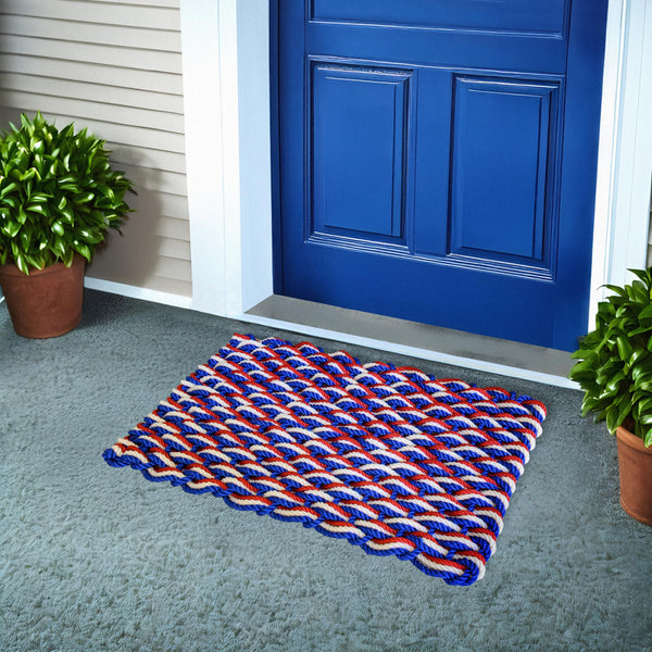 Lobster Rope Mat Patriotic 30x17 Inch