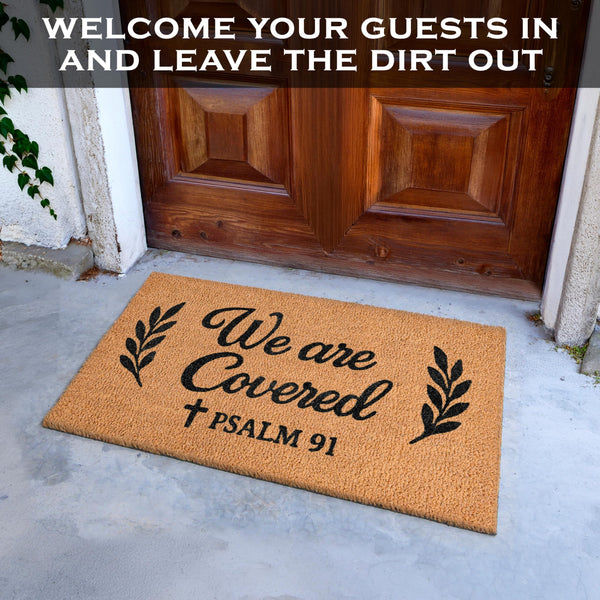 We Are Covered Psalm 91 Door Mat 30x17 Inch