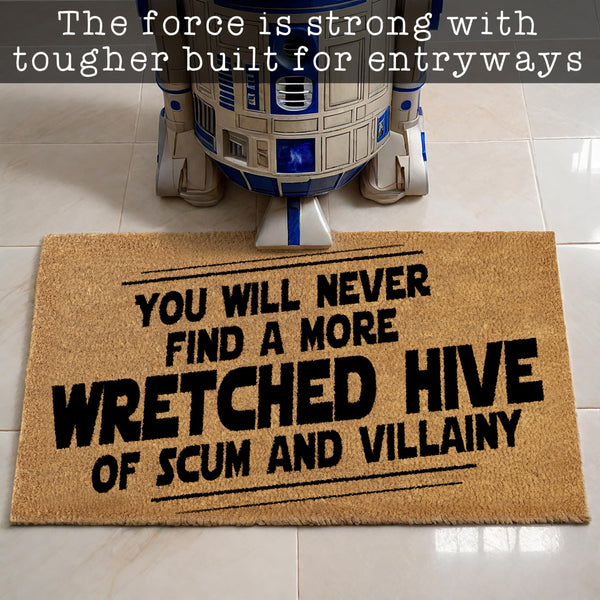 MAINEVENT You Will Never Find A More Wretched Hive Of Scum And Villainy Door Mat Starwars 30x17 Inch, Starwars Door Mat, Starwars Welcome Mat Starwars Doormat Starwars Mat Nerdy Welcome Mat Starwars Decor