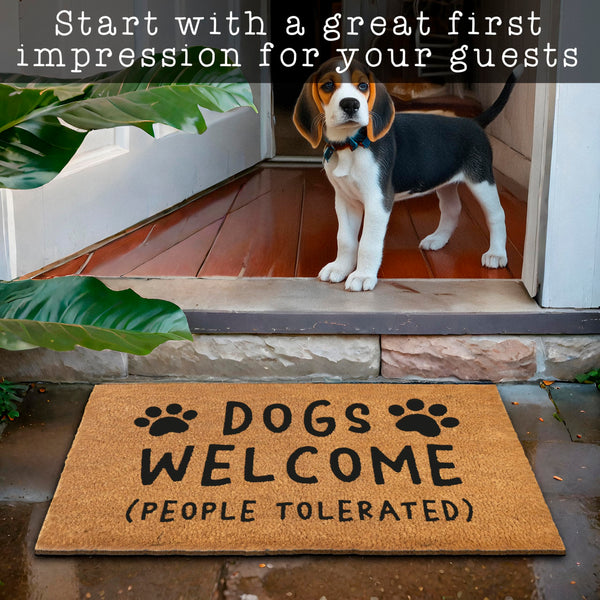Dogs Welcome People Tolerated Door Mat 30x17 Inch