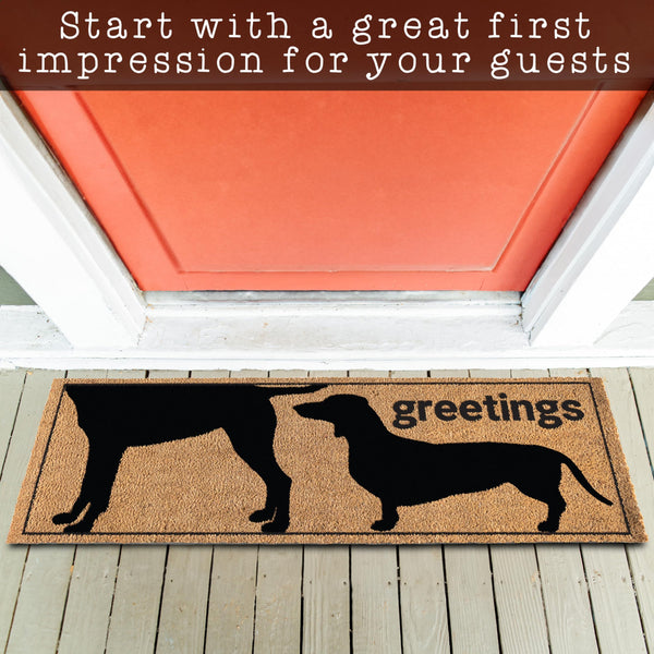 Funny Greetings Dog Coir Doormat 50x15 Inch
