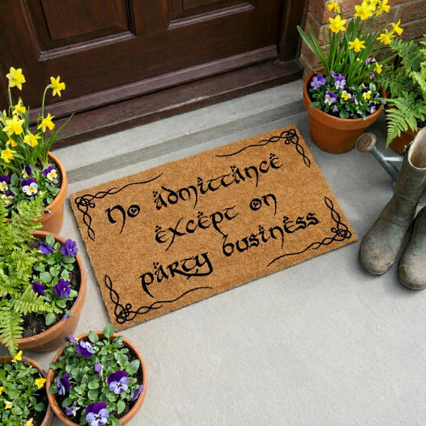 No Admittance Except On Party Business Coir Door Mat Outdoor 30x17 Inch