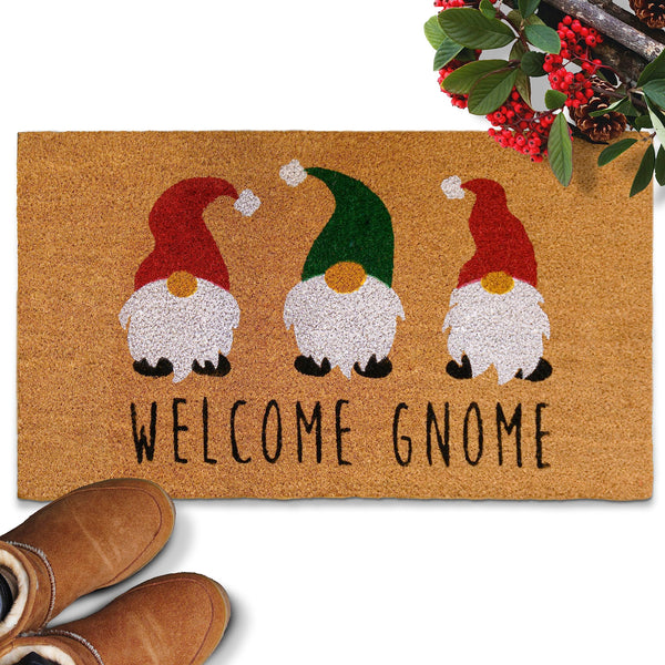 Welcome Gnome Merry Christmas Doormat 30x17 Inch