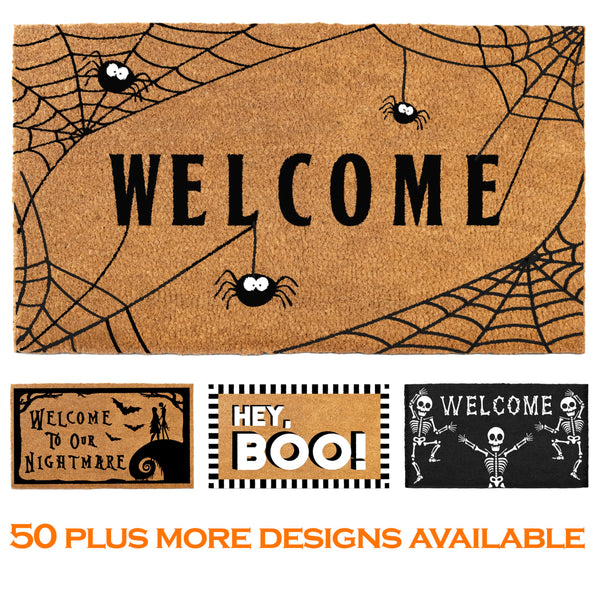 MAINEVENT Spiderweb Doormat 30x17 Inch, Spiderweb Door Mat, Spider Doormat, Spider Web Door Mat, Spider Web Doormat, Halloween Coir Doormat