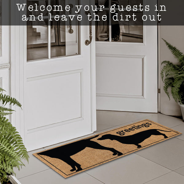 Funny Greetings Dog Coir Doormat 50x15 Inch