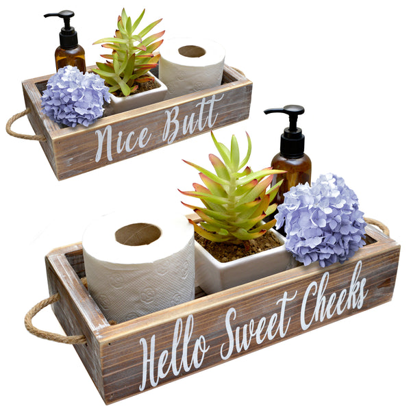 MAINEVENT Nice Butt Bathroom Decor Box, 2 Sides - Funny Gift