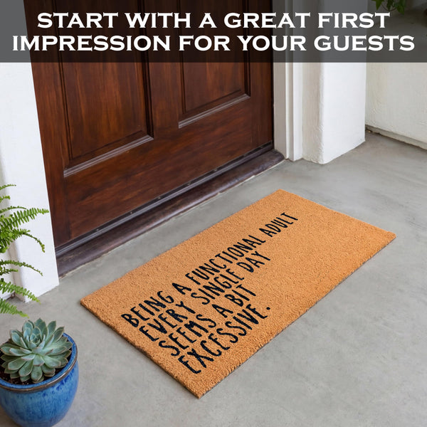 Being a Functional Adult Door Mat 30x17 Inch